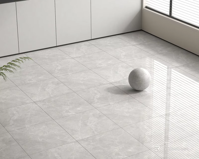Modern Indoor Light Colored Marble Texture Floor Tiles With Smooth Shiny Surface And Natural Light 3d model 