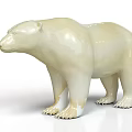 White Polar Bear Sculpture With Smooth Glossy Surface And Standing Posture