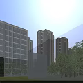 Aerial Planning of Modern Residential Complex With High Rise Buildings Greenery and Road Layout