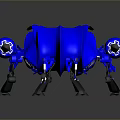 Futuristic Blue Flying Vehicle Model With Aerodynamic Structure And Shiny Surface Design