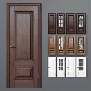 Modern swing door single door 3d model