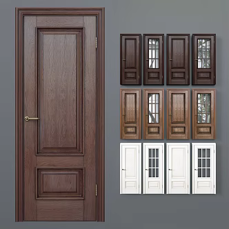 Modern swing door single door 3d model