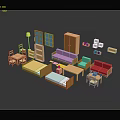 Modern Colorful Entrance Cabinet And Side Cabinet With Living Room Furniture Set And Storage Design