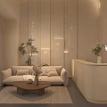 Modern Warm Minimalist Two Storey Leisure Space With Cozy Sofa And Comfortable Relaxing Interior Design