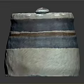 Handcrafted Ceramic Jar With Lid Blue White And Brown Stripes For Storage