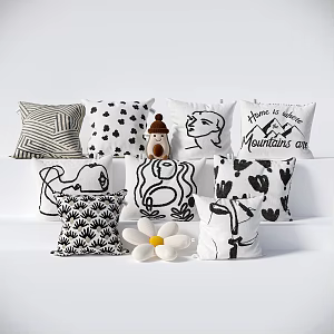 Modern Pillow Cream Style Pillow 3d model