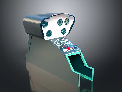 Modern Industrial Control Console With Multiple Dials Control Panel And Functional Buttons 3d model