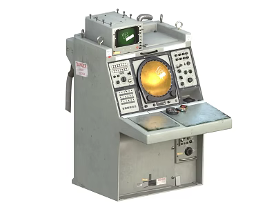 Professional Industrial Equipment Control Console Featuring Instrument Panel And Display Screen 3d model