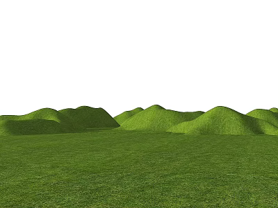 Scenic Park Landscape Featuring Lush Green Grass And Rolling Hills View 3d model