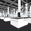 Modern Laboratory Physics Laboratory Tables and Chairs Laboratory Equipment Laboratory Research Room 3d model