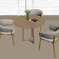 Modern Casual Tables and Chairs Book Ornaments 3d model