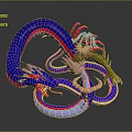 Colorful 3D Dragon Model Designed Commercial Decorative Equipment