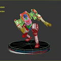 Smart Robot Featuring Red And White Mechanical Design On Black Display Base