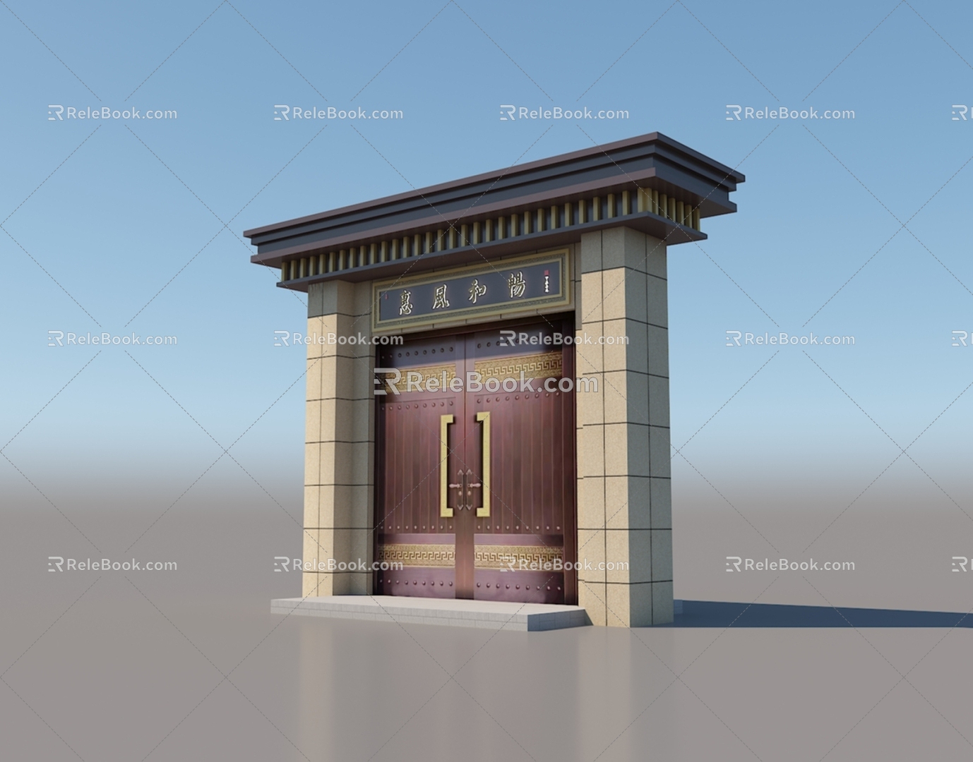 Chinese Style Gate New Chinese Style Farmhouse Gate Courtyard Gate New Chinese Style Residential Quarter Gate Antique Gate Chinese Style Aluminum Art Gate Villa Gate Gate 3d model