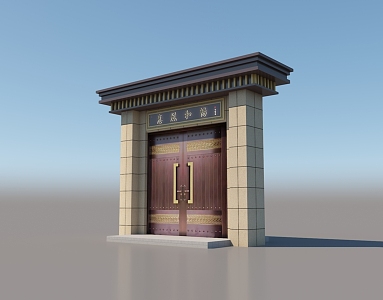 Chinese Style Gate New Chinese Style Farmhouse Gate Courtyard Gate New Chinese Style Residential Quarter Gate Antique Gate Chinese Style Aluminum Art Gate Villa Gate 3d model