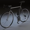 Silver Road Bicycle with Curved Handlebars Thin Tires and Water Bottle Cage on White Background