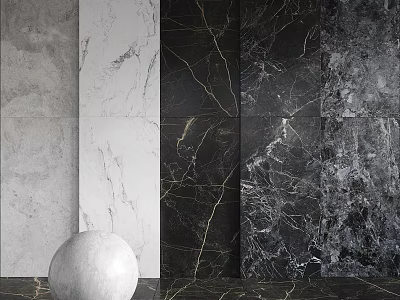 Marble Components Featuring White Black Gray Colors With Diverse Textures For Interior Design 3d model