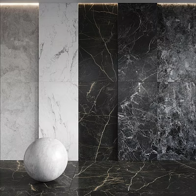 Marble Components Featuring White Black Gray Colors With Diverse Textures For Interior Design 3d model