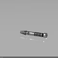 Silver Metal Lightsaber Weapon With Detailed Mechanical Design And Reflective Surface