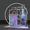 Lancome Perfume Retail Display Stand Commercial Equipment With LED Lights And Purple Pink Elements