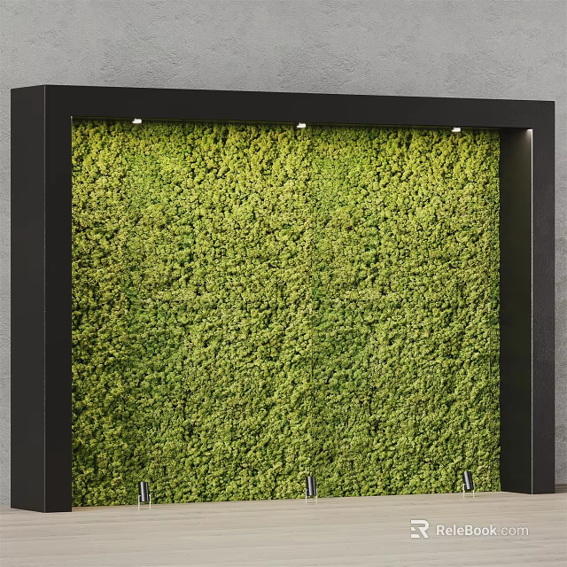 Modern Indoor Green Plant Wall Design With Lush Evergreen Plants Decoration 3d model 
