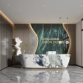 Office Front Desk Front Desk Reception Area Front Desk Background Wall 3d model