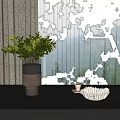 Modern Vase Plant Desktop Ornaments Combination 3d model