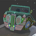 Black Vintage Convertible Car With Classic Design Chrome Accents And Large Headlights