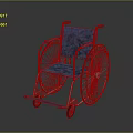 Blue Wheelchair With Metal Frame And Spoked Wheels On Dark Surface