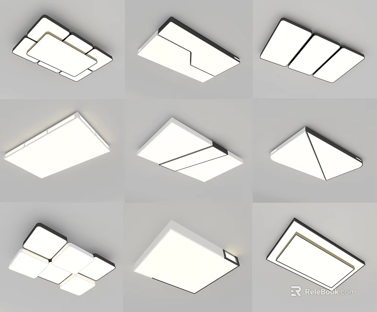 Modern Geometric Ceiling Lights With Various Stylish Design Options For Interior Decoration 3d model 