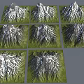 Scenic Mountain Landscapes with Snowy Peaks and Lush Green Slopes in Multiple Angled Views