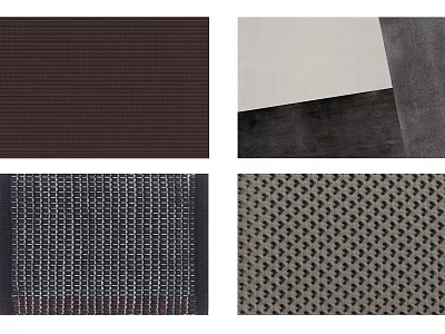Modern Square Rugs With Striped Brown White Gray Grid And Dotted Patterns 3d model