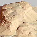 Scenic Desert Landscape With Wavy Sand Dunes Eroded Rock Formations And Natural Textures