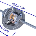 Industrial Mechanical Equipment With Precision Geared Mechanism And Dimensional Details