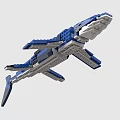 Building Blocks Blue Shark Model With Detailed Structure And Realistic Design