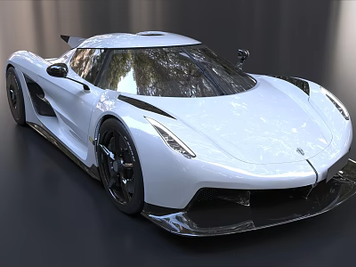 White Supercar Featuring Sleek Aerodynamic Design Black Wheels And Modern Exterior 3d model