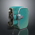 Classic Vintage Digital Camera In Teal Color Featuring Metal Components And Retro Design