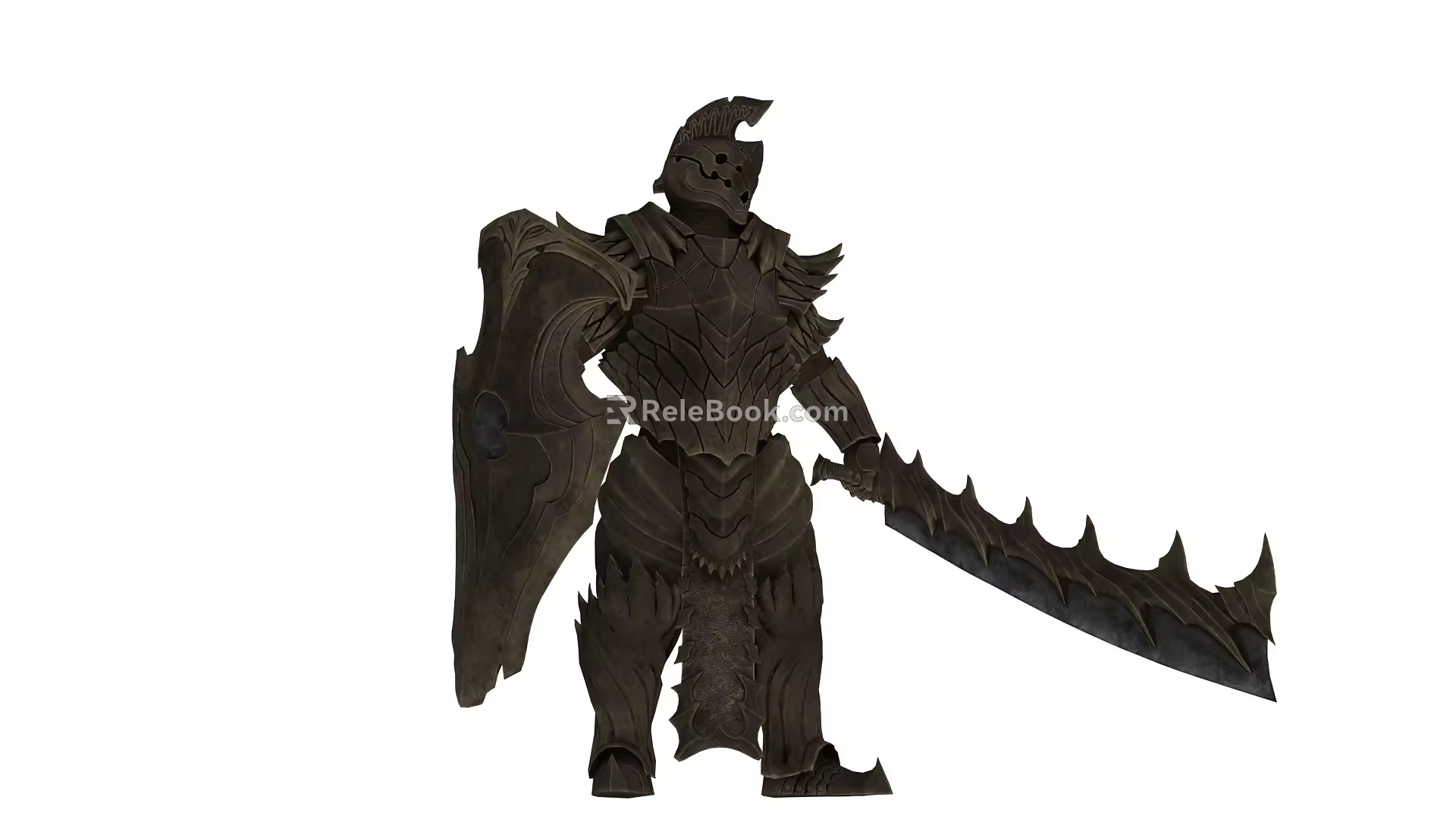 PBR high quality European-style Metal Armor Warrior Realistic Shield Broad Sword Armor 3d model