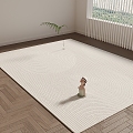 Carpet Square Carpet Cream Wind Carpet Beige Carpet 3d model