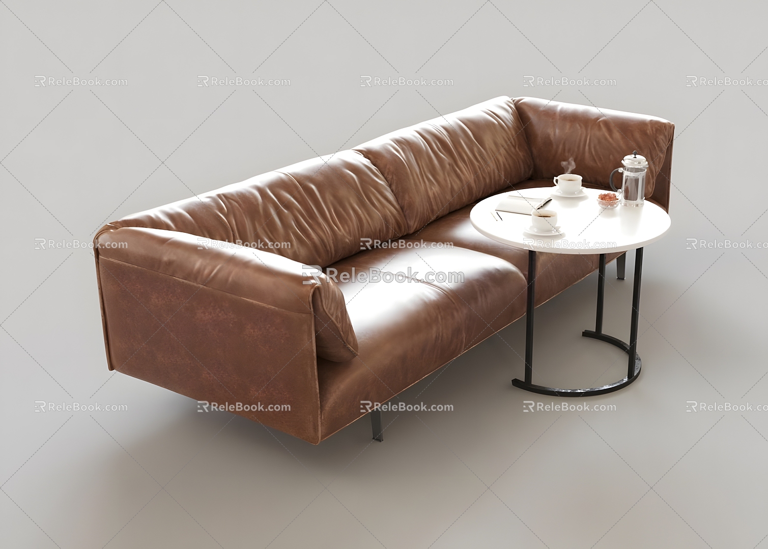 Modern Sofa Coffee Table Combination Modern Living Room Sofa Multi-person Sofa Coffee Table Simple Leather Sofa Home Furniture 3d model