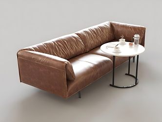 Modern Sofa Coffee Table Combination Modern Living Room Sofa Multi-person Sofa Coffee Table Simple Leather Sofa Home Furniture 3d model