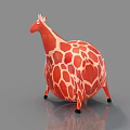 Cute Reptile with Orange and White Spots Round Body Black Legs on Gray Reflective Surface