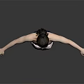 Game Movie Female Character with Pink Strapless Top Blue Denim Shorts Arms Outstretched Pose