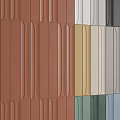 Textured Vertical Decorative Components With Curved Patterns In Various Colors For Interior Design 3d model