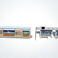Bus Stop With Shelter Advertising Billboards Benches And Digital