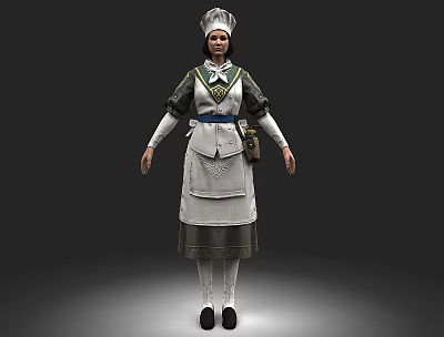 Woman Chef West Point Chef Maid Servants' Housewife 3d model