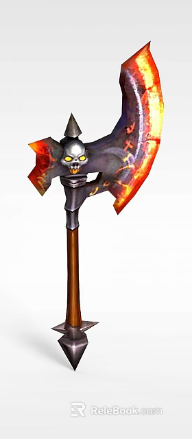 Giant Inflatable Weapon Prop With Skull Head And Fiery Flame Design 3d model 