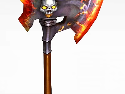 Giant Inflatable Weapon Prop With Skull Head And Fiery Flame Design 3d model