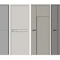 Modern Minimalist Hinged Doors With Various Colors And Sleek Surface Design 3d model