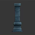 Blue Layered Column Featuring Ornate Base Top And 3D Model Design 3d model